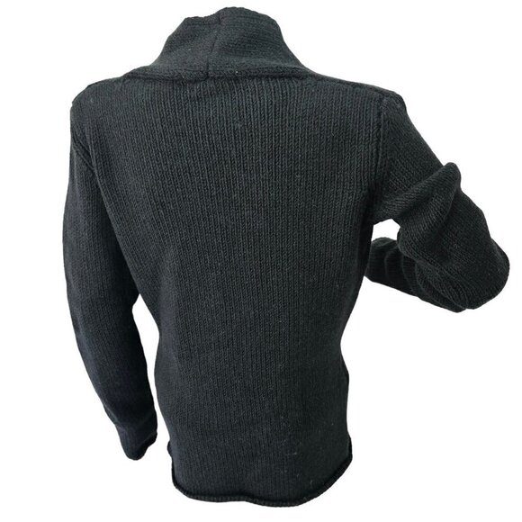 Loyandford Heavy Wool Sweater Hunter Green Tight Knit Deep V Neck Women M - Picture 5 of 10